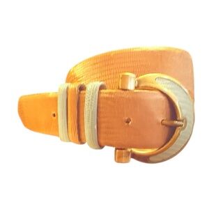 Carlisle Orange Leather Belt with Gold Buckle Carlisle Women main image 2
